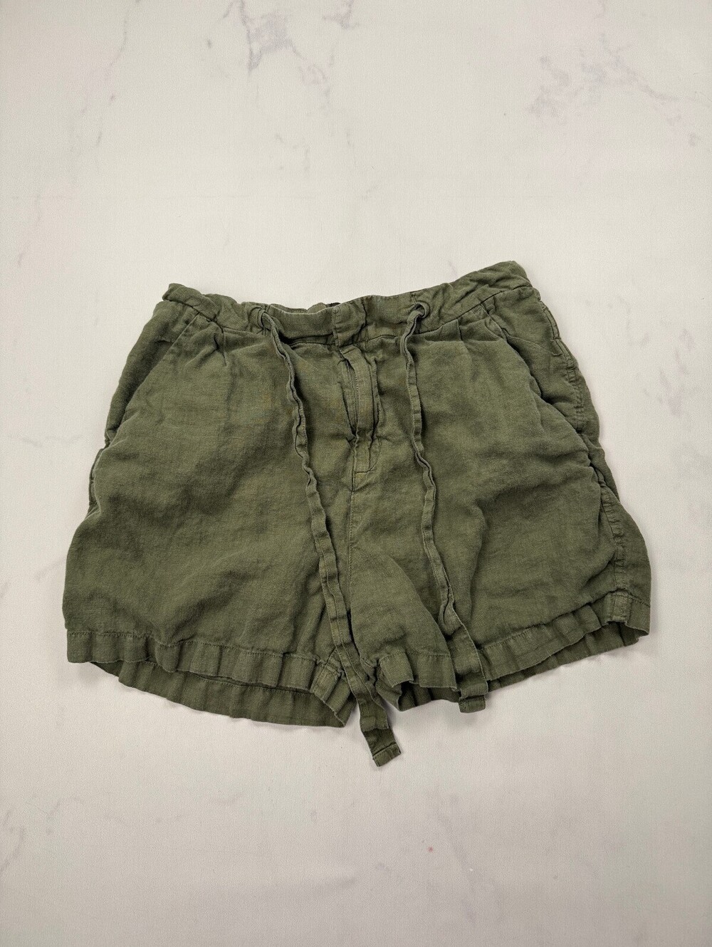 Tahari Linen Shorts Olive Modern Relaxed Fit - Womens XL